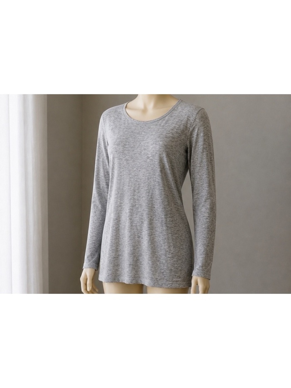 Cuddl Duds Far-Infrared Enhance Gray Heather Long Sleeve Shirt Women’s L